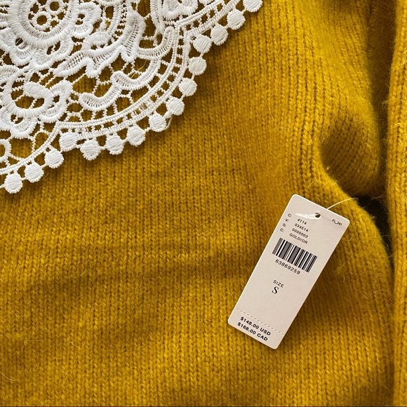 New Maeve by Anthropologie collar cardigan sweater with flower buttons - Picture 9 of 11